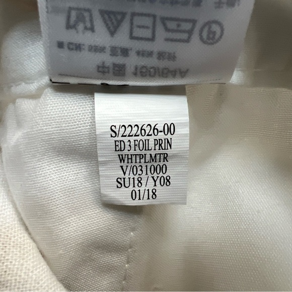 Old Navy White With Gold Palm Trees Linen Blend Casual Everyday Shorts - Picture 5 of 5